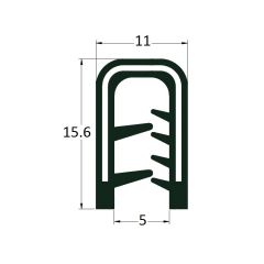 PM17044 - Bord de tôle PVC/Acier - Noir - Couronne 50 m