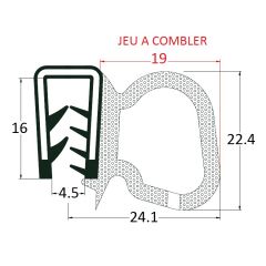 PM17047 - Joint tubulaire latéral - Noir - Couronne 40 m