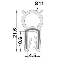 PM17051 - Bord de tôle FDA armé inox - Blanc - Couronne 25 m