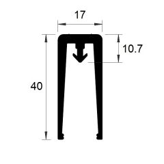 PM19008/F2048 - Profil serreur de plaques - Noir - Couronne 25 m