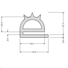 PM27010 - Joint alimentaire d'étanchéité - Noir - Couronne 25 m