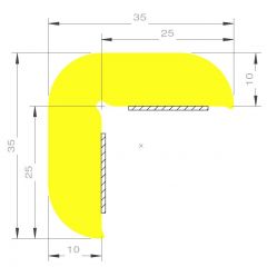 PM29008/F4590 - Protection d'angle en L 35 x 35 mm - Carton de 10 m