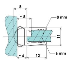 Joint étanche avec bourrelet pour paroi douche 6-8mm d'épaisseur