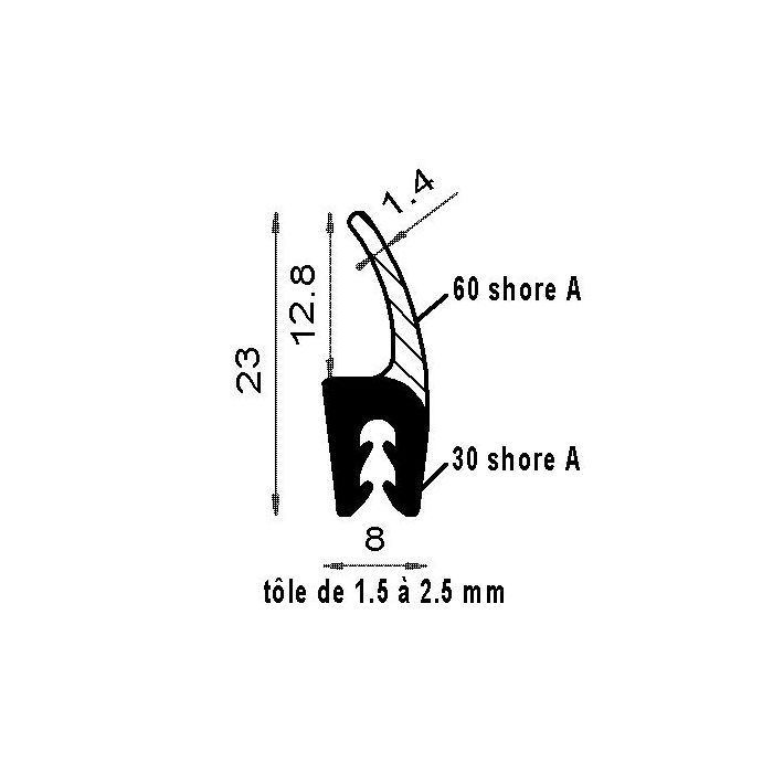 Joint De Bord En Caoutchouc EPDM 1.5mm X 5m - Auto-adhésif, Protège Les Bords De Tôle - Pour Meubles, Voitures, Machines - 4