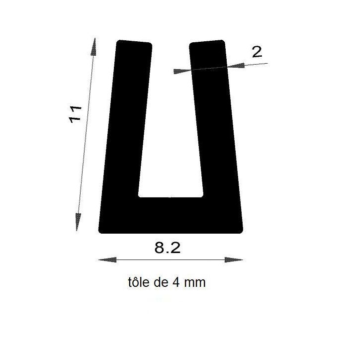 Profil protection bord de tôle - 21 x 16 - Robriserv