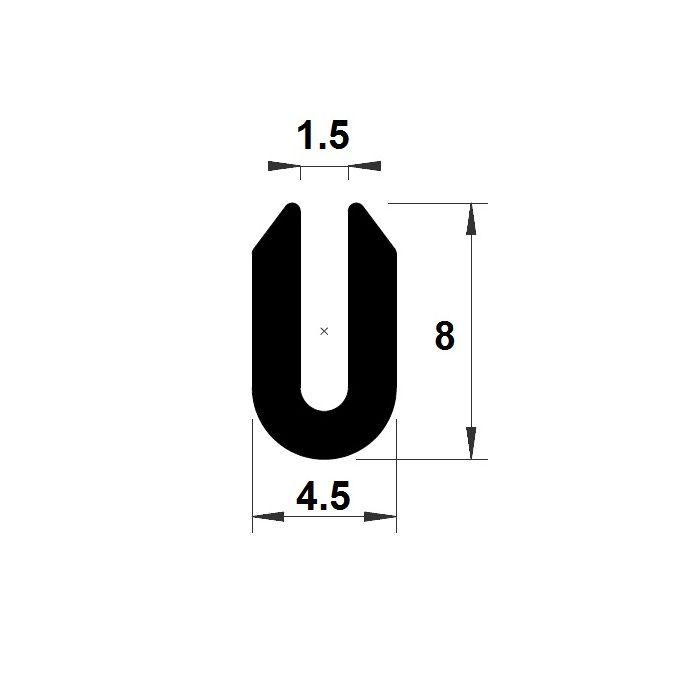 Joint de bordure, profil en U noir ou bord de tôle au mètre JC211 top  qualité