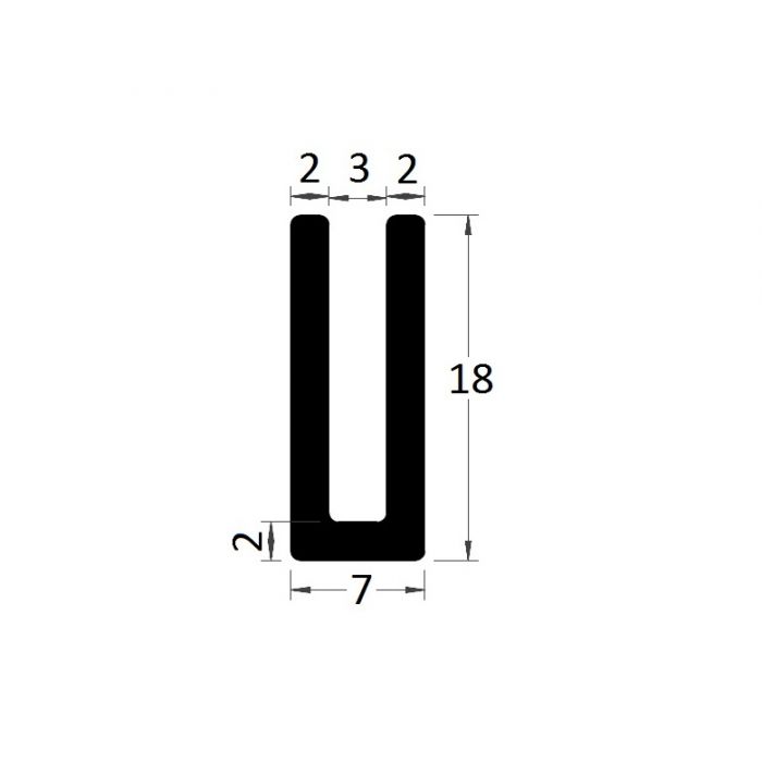 Joint en U, pour tôle de 5mm #241