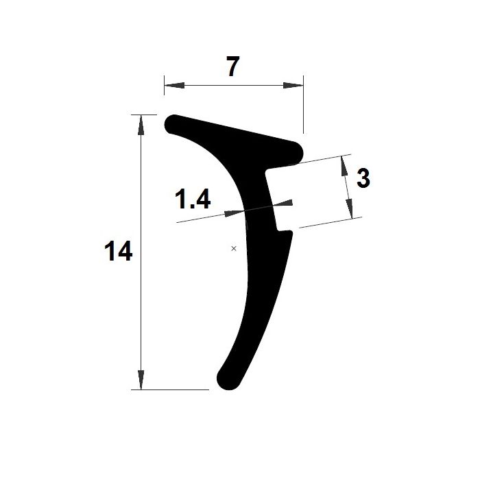 Profil caoutchouc / joint avec bourrelet adhésif rond - noir - Ø 9 mm - l:  9,5 mm x h: 9,5 mm #2156