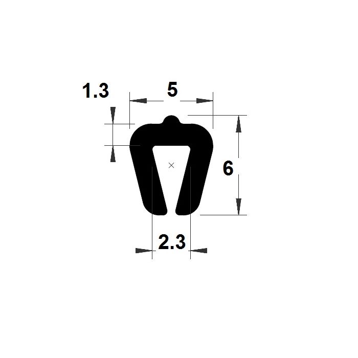 Joint en U, bord de tôle de 0,5 à 2,5mm #F930