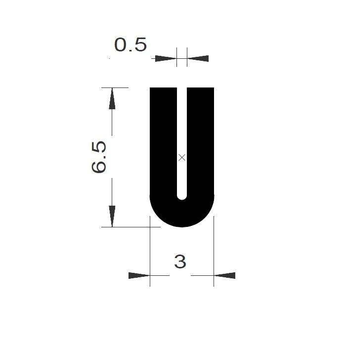 Joint en U, bord de tôle de 0,5 à 2,5mm #F930