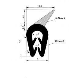 Extrusion de joint en U de bords, feuille de protection de bord en U noire en silicone, convient aux bords de 0,5 à 2,5 mm, longueur 3 mètres/9,84 pieds