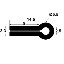 STEIGNER Joint De Protection Bord De Tôle S-1087 Noir - Forme U 9x15mm 3m