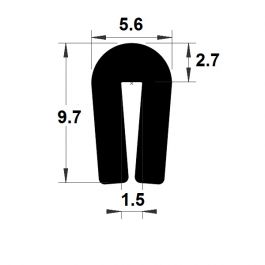 5m Joint Caoutchouc EPDM En U - Protection Bord De Tôle 1,5-3mm - Noir